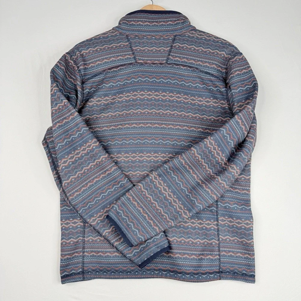 The North Face Men's Gordon Lyons 1/4 Zip Fleece SZ-M Blue & Multicolor Aztec‎